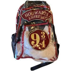 Hot Topics Harry Potter Hog warts Express Clear Vinyl Backpack Bioworld NWT